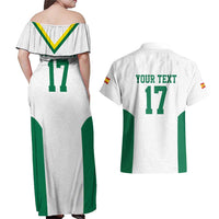 Custom Spain Field Hockey Couples Matching Off Shoulder Maxi Dress and Hawaiian Shirt Club de Campo Sporty Style