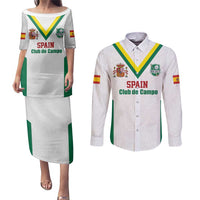 Custom Spain Field Hockey Couples Matching Puletasi and Long Sleeve Button Shirt Club de Campo Sporty Style
