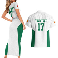 Custom Spain Field Hockey Couples Matching Short Sleeve Bodycon Dress and Hawaiian Shirt Club de Campo Sporty Style