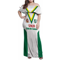 Custom Spain Field Hockey Family Matching Off Shoulder Maxi Dress and Hawaiian Shirt Club de Campo Sporty Style