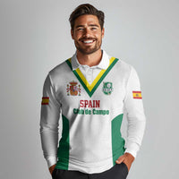 Custom Spain Field Hockey Long Sleeve Polo Shirt Club de Campo Sporty Style