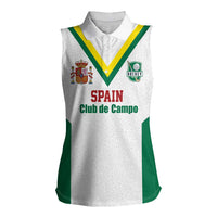 Custom Spain Field Hockey Women Sleeveless Polo Shirt Club de Campo Sporty Style