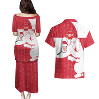 Greenland Not For Sale Couples Matching Puletasi and Hawaiian Shirt Polar Bear