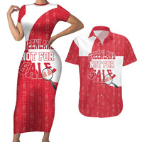 Greenland Not For Sale Couples Matching Short Sleeve Bodycon Dress and Hawaiian Shirt Polar Bear