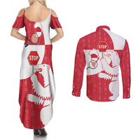 Greenland Not For Sale Couples Matching Summer Maxi Dress and Long Sleeve Button Shirt Polar Bear