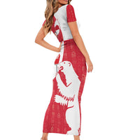 Greenland Not For Sale Family Matching Short Sleeve Bodycon Dress and Hawaiian Shirt Polar Bear