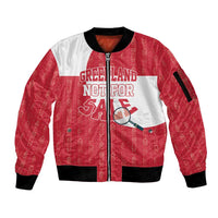 Greenland Not For Sale Sleeve Zip Bomber Jacket Polar Bear