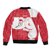 Greenland Not For Sale Sleeve Zip Bomber Jacket Polar Bear