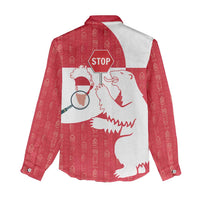 Greenland Not For Sale Women Casual Shirt Polar Bear