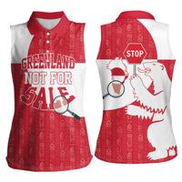 Greenland Not For Sale Women Sleeveless Polo Shirt Polar Bear