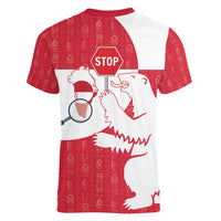 Greenland Not For Sale Women V-Neck T-Shirt Polar Bear