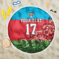 Custom Azerbaijan Football Beach Blanket Azerbaijan Pattern Buta