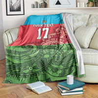 Custom Azerbaijan Football Blanket Azerbaijan Pattern Buta