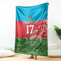 Custom Azerbaijan Football Blanket Azerbaijan Pattern Buta