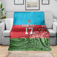 Custom Azerbaijan Football Blanket Azerbaijan Pattern Buta