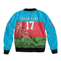 Custom Azerbaijan Football Bomber Jacket Azerbaijan Pattern Buta