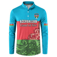 Custom Azerbaijan Football Button Sweatshirt Azerbaijan Pattern Buta