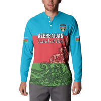 Custom Azerbaijan Football Button Sweatshirt Azerbaijan Pattern Buta