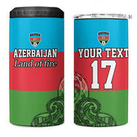 Custom Azerbaijan Football 4 in 1 Can Cooler Tumbler Azerbaijan Pattern Buta