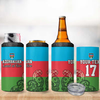 Custom Azerbaijan Football 4 in 1 Can Cooler Tumbler Azerbaijan Pattern Buta