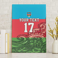 Custom Azerbaijan Football Canvas Wall Art Azerbaijan Pattern Buta