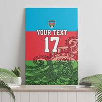 Custom Azerbaijan Football Canvas Wall Art Azerbaijan Pattern Buta