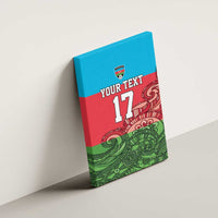 Custom Azerbaijan Football Canvas Wall Art Azerbaijan Pattern Buta