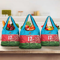 Custom Azerbaijan Football Grocery Bag Azerbaijan Pattern Buta