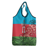 Custom Azerbaijan Football Grocery Bag Azerbaijan Pattern Buta