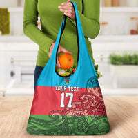 Custom Azerbaijan Football Grocery Bag Azerbaijan Pattern Buta