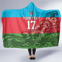 Custom Azerbaijan Football Hooded Blanket Azerbaijan Pattern Buta