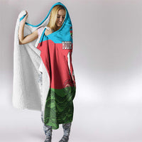 Custom Azerbaijan Football Hooded Blanket Azerbaijan Pattern Buta