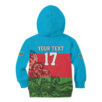 Custom Azerbaijan Football Kid Hoodie Azerbaijan Pattern Buta