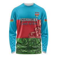Custom Azerbaijan Football Long Sleeve Shirt Azerbaijan Pattern Buta