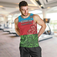 Custom Azerbaijan Football Men Tank Top Azerbaijan Pattern Buta