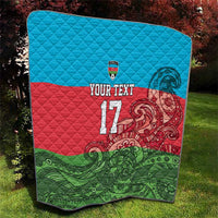Custom Azerbaijan Football Quilt Azerbaijan Pattern Buta
