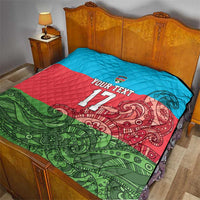 Custom Azerbaijan Football Quilt Azerbaijan Pattern Buta