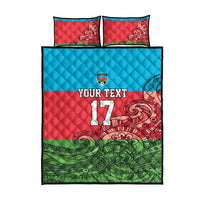 Custom Azerbaijan Football Quilt Bed Set Azerbaijan Pattern Buta
