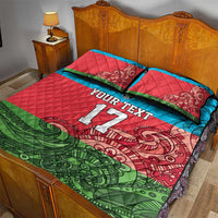 Custom Azerbaijan Football Quilt Bed Set Azerbaijan Pattern Buta