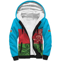 Custom Azerbaijan Football Sherpa Hoodie Azerbaijan Pattern Buta