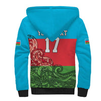 Custom Azerbaijan Football Sherpa Hoodie Azerbaijan Pattern Buta