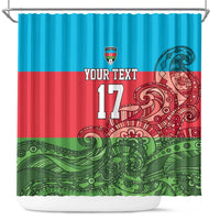 Custom Azerbaijan Football Shower Curtain Azerbaijan Pattern Buta