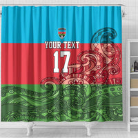 Custom Azerbaijan Football Shower Curtain Azerbaijan Pattern Buta