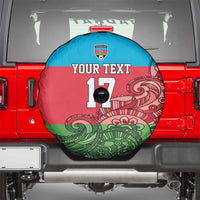 Custom Azerbaijan Football Spare Tire Cover Azerbaijan Pattern Buta