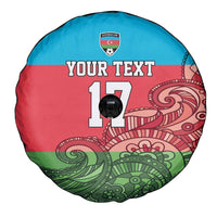 Custom Azerbaijan Football Spare Tire Cover Azerbaijan Pattern Buta