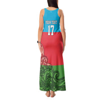 Custom Azerbaijan Football Tank Maxi Dress Azerbaijan Pattern Buta