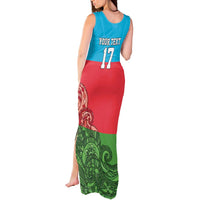 Custom Azerbaijan Football Tank Maxi Dress Azerbaijan Pattern Buta