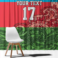 Custom Azerbaijan Football Window Curtain Azerbaijan Pattern Buta