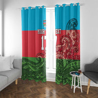 Custom Azerbaijan Football Window Curtain Azerbaijan Pattern Buta