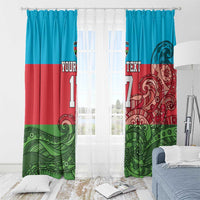 Custom Azerbaijan Football Window Curtain Azerbaijan Pattern Buta